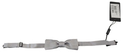 Elegant Gray Silk Bow Tie Dolce & Gabbana