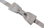 Elegant Gray Silk Bow Tie Dolce & Gabbana