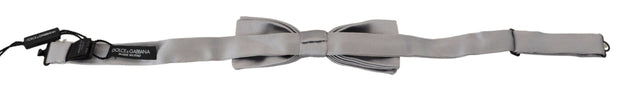 Elegant Gray Silk Bow Tie Dolce & Gabbana