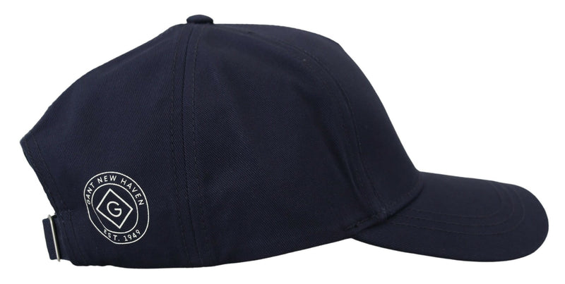 Elegant Blue Cotton Baseball Hat Gant