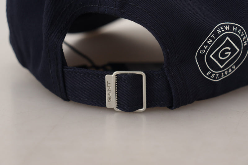 Elegant Blue Cotton Baseball Hat Gant