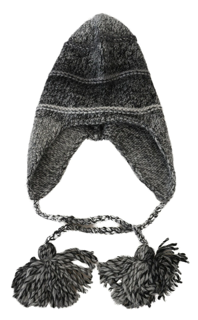 Elegant Gray Knitted Beanie Hat Dolce & Gabbana