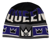 Multicolor Wool Blend Beanie with Queen Logo Dolce & Gabbana