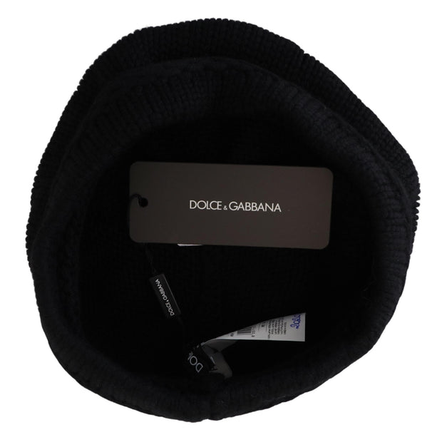 Elegant Black Virgin Wool Beanie Hat Dolce & Gabbana