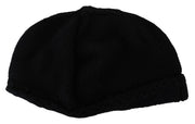 Elegant Black Virgin Wool Beanie Hat Dolce & Gabbana