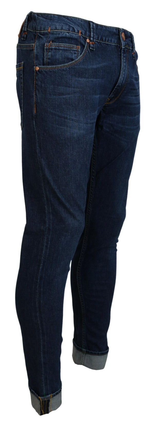 Exquisite Tapered Italian Denim in Blue Acht