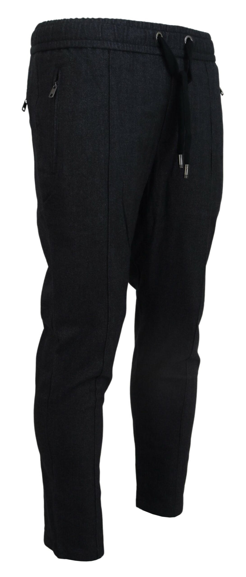 Elegant Grey Cotton Joggers for Men Dolce & Gabbana