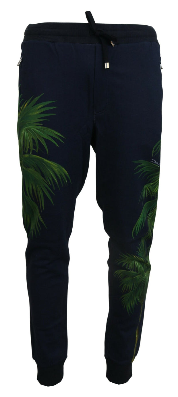 Elegant Cotton Jogging Pants with Print Design Dolce & Gabbana