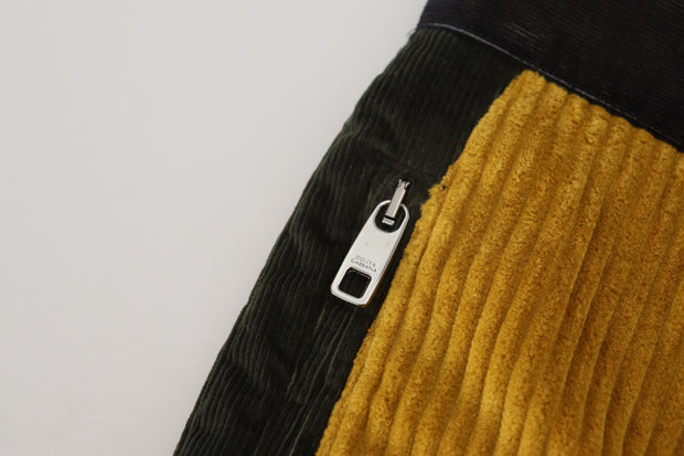 Elegant Black Tapered Trousers with Yellow Accent Dolce & Gabbana