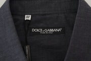 Elegant Gray Cotton Collared Shirt Dolce & Gabbana