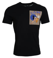 Chic Black Cotton Tee for the Modern Man Dolce & Gabbana