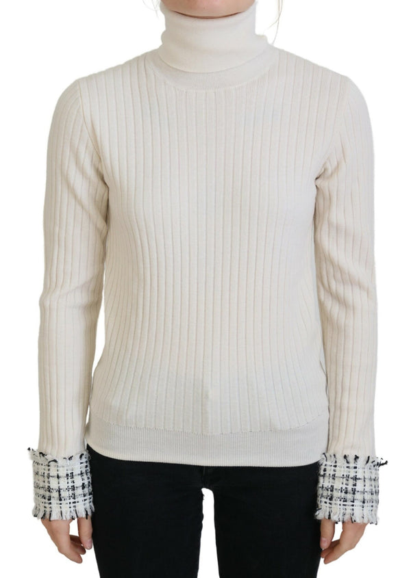 Ivory Turtleneck Wool Blend Sweater Dolce & Gabbana