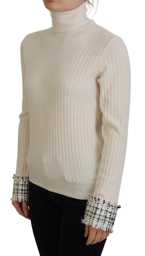 Ivory Turtleneck Wool Blend Sweater Dolce & Gabbana