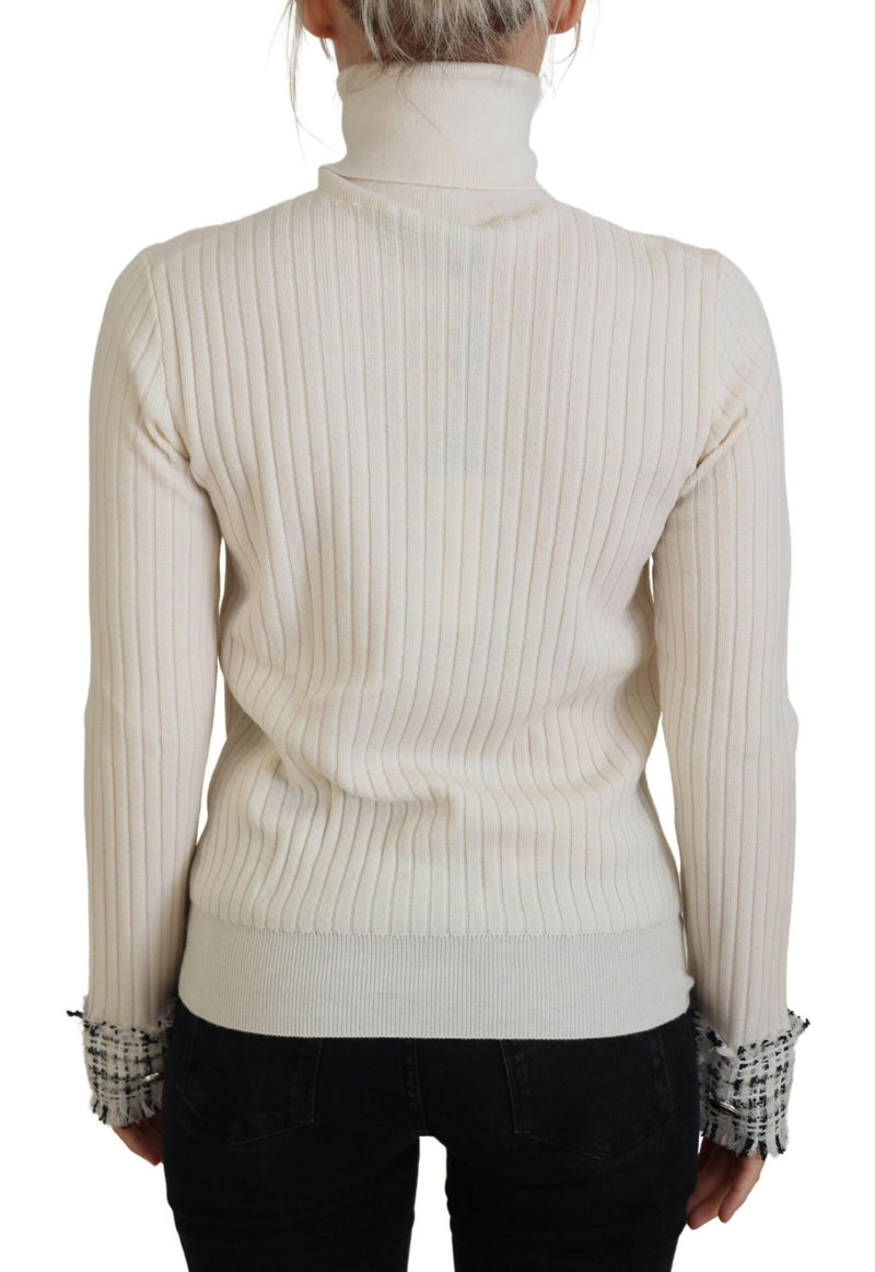 Ivory Turtleneck Wool Blend Sweater Dolce & Gabbana