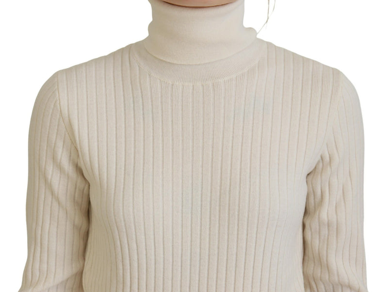 Ivory Turtleneck Wool Blend Sweater Dolce & Gabbana