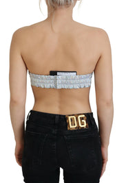 Silver Shimmer Bustier Top Dolce & Gabbana