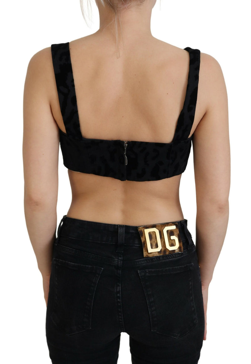 Elegant Black Cotton Blend Bustier Corset Top Dolce & Gabbana