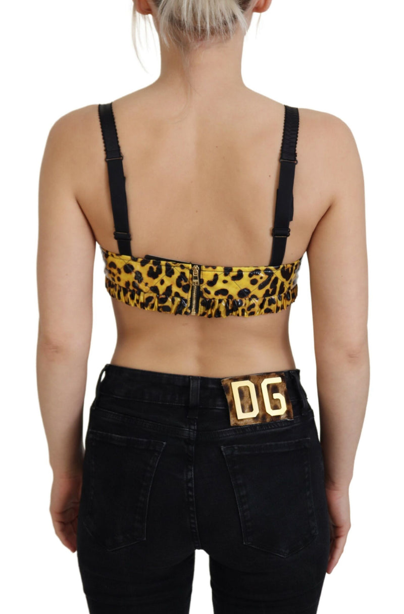 Chic Leopard Print Sleeveless Corset Top Dolce & Gabbana