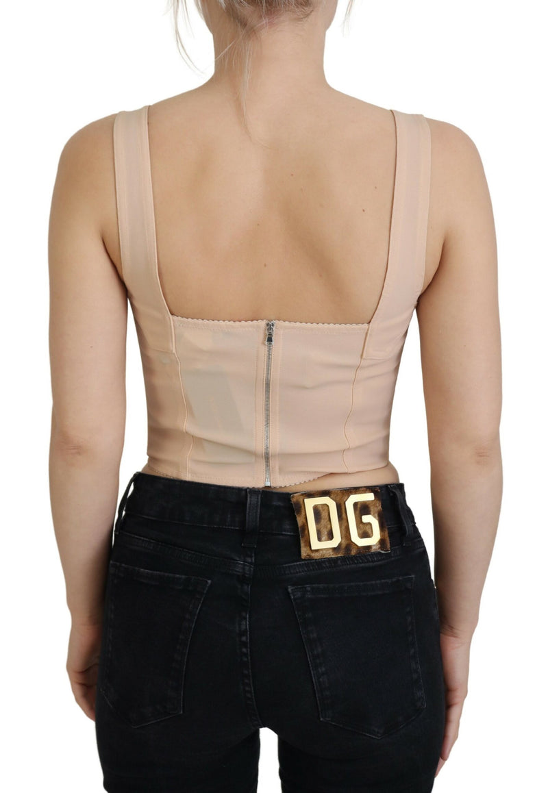 Elegant Beige Bustier Corset Top Dolce & Gabbana