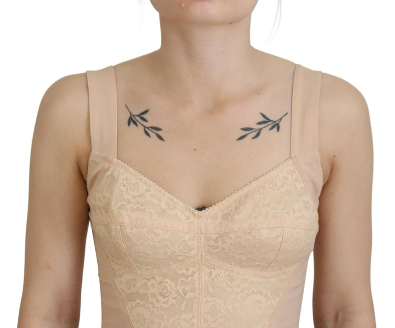 Elegant Beige Bustier Corset Top Dolce & Gabbana