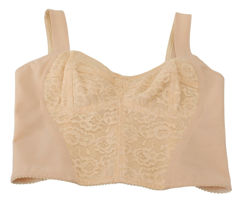 Elegant Beige Bustier Corset Top Dolce & Gabbana