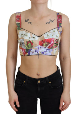 Floral Print Bustier Crop Top Dolce & Gabbana