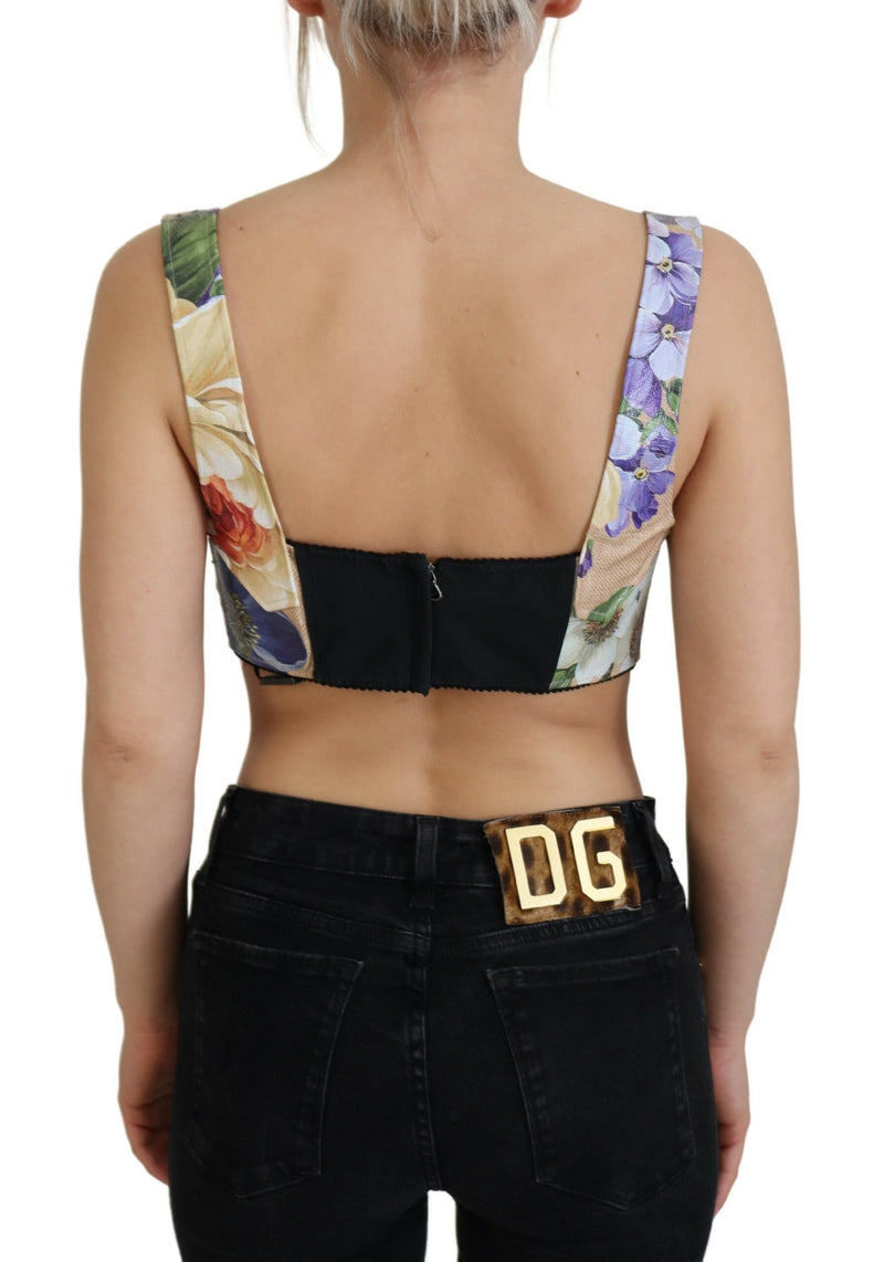 Floral Print Bustier Crop Top Dolce & Gabbana