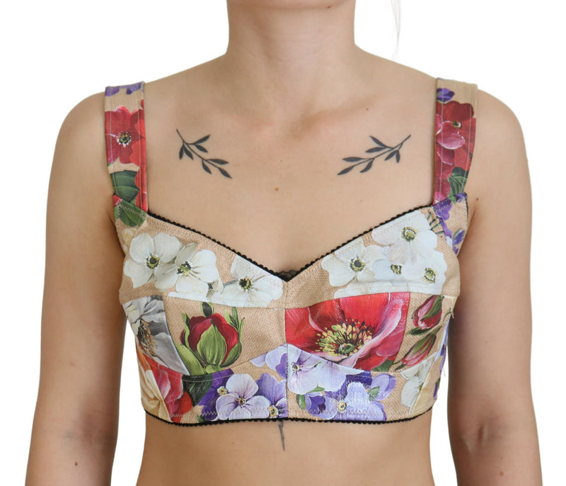 Floral Print Bustier Crop Top Dolce & Gabbana