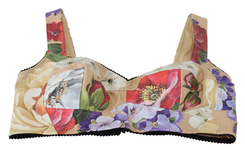 Floral Print Bustier Crop Top Dolce & Gabbana