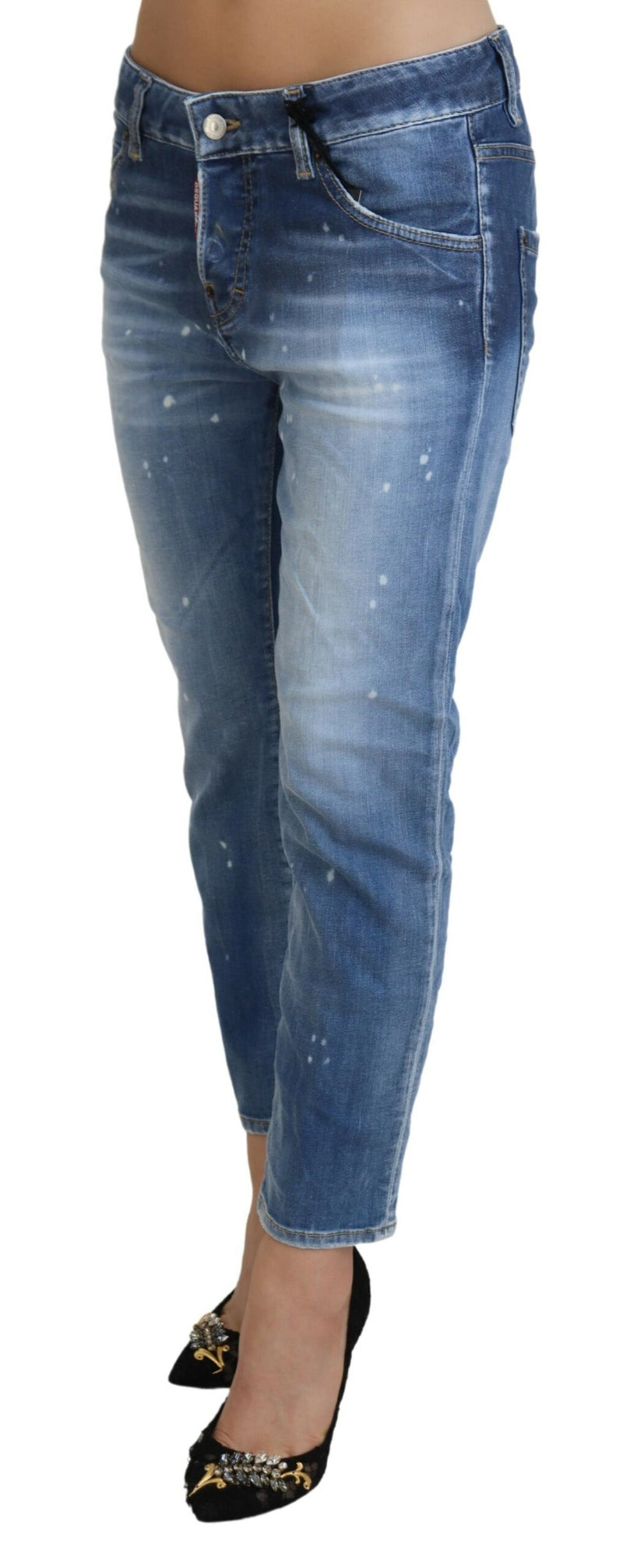 Chic Cropped Blue Denim - Elevate Your Casual Look Dsquared²