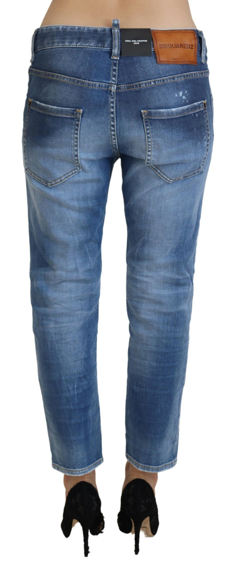 Chic Cropped Blue Denim - Elevate Your Casual Look Dsquared²