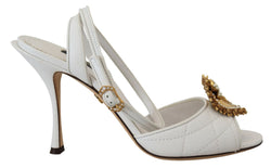 Devotion Embellished White Leather Stilettos Dolce & Gabbana