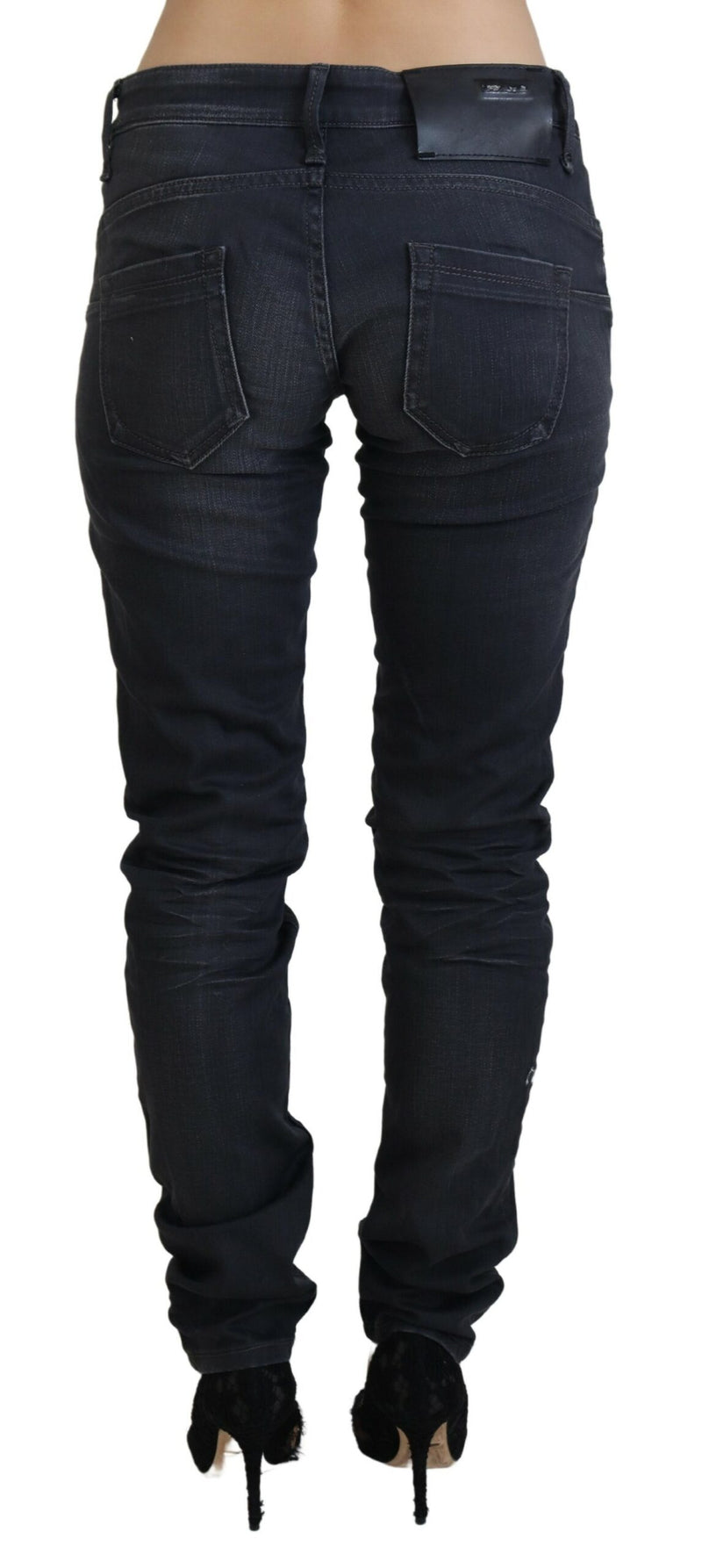 Sleek Black Washed Slim Fit Denim Acht