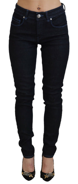 Chic Slim-Fit Cotton Denim in Dark Blue Acht