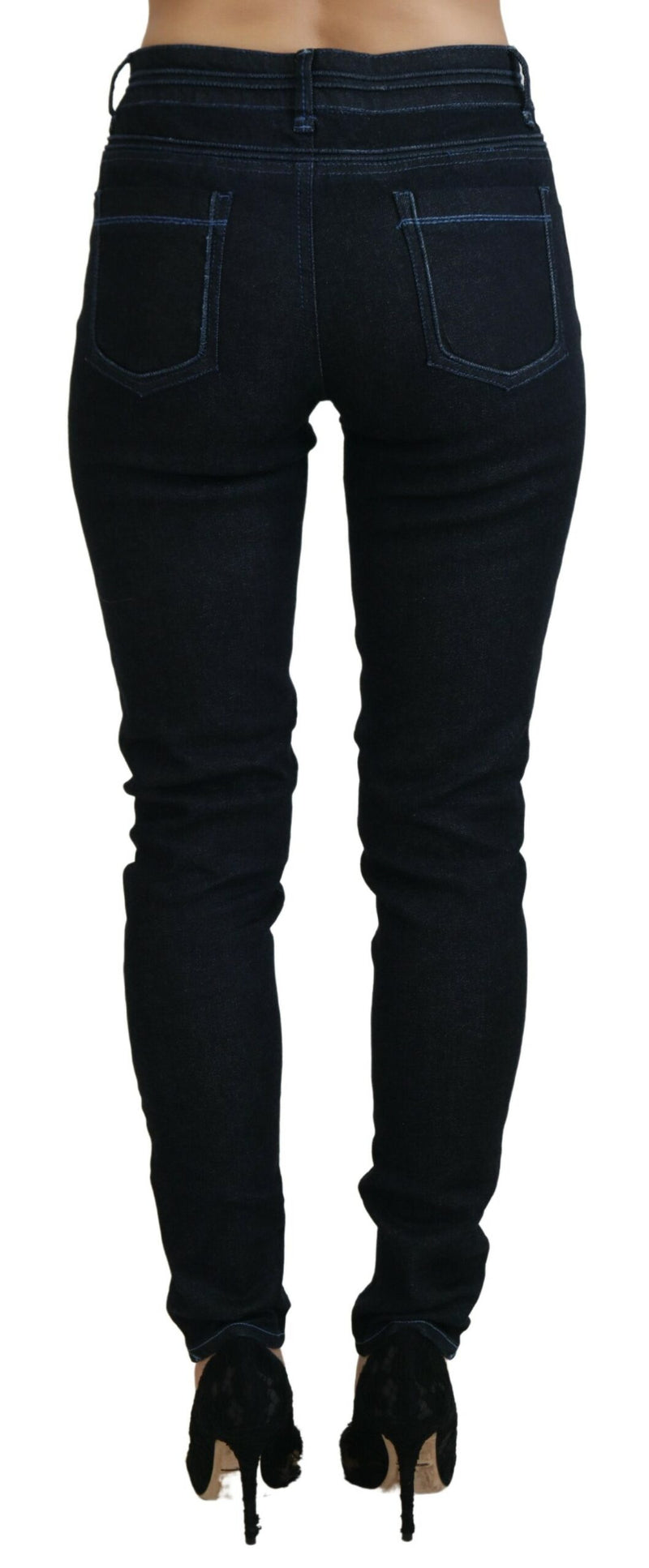 Chic Slim-Fit Cotton Denim in Dark Blue Acht