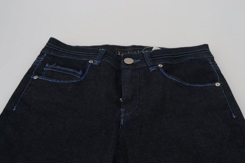 Chic Slim-Fit Cotton Denim in Dark Blue Acht