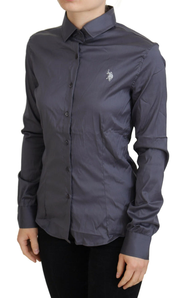 Elegant Gray Long Sleeve Polo Top U.S. POLO ASSN.