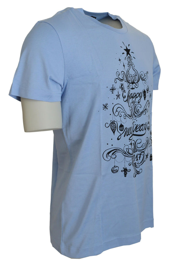 Elegant Light Blue Cotton Tee Dolce & Gabbana