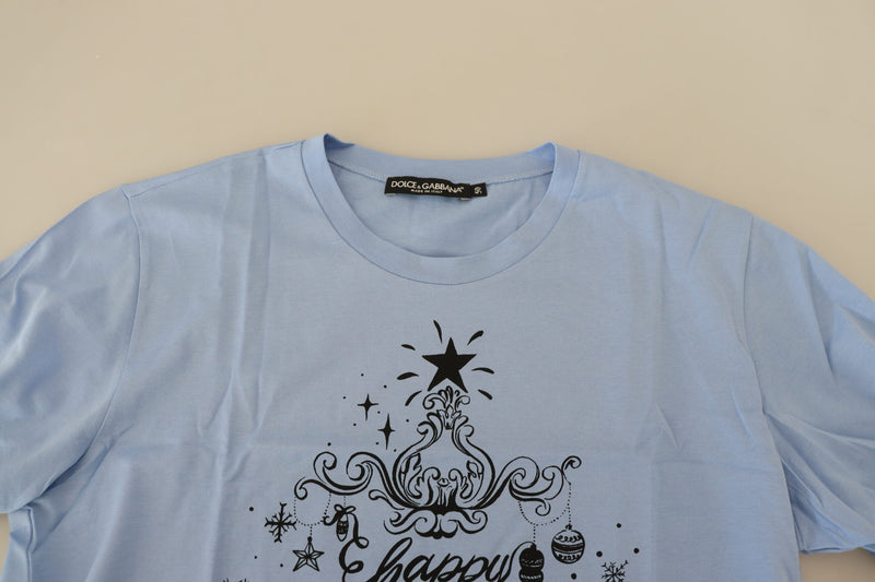 Elegant Light Blue Cotton Tee Dolce & Gabbana