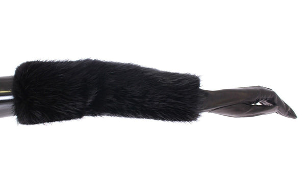 Elegant Elbow-Length Beaver Fur Gloves Dolce & Gabbana