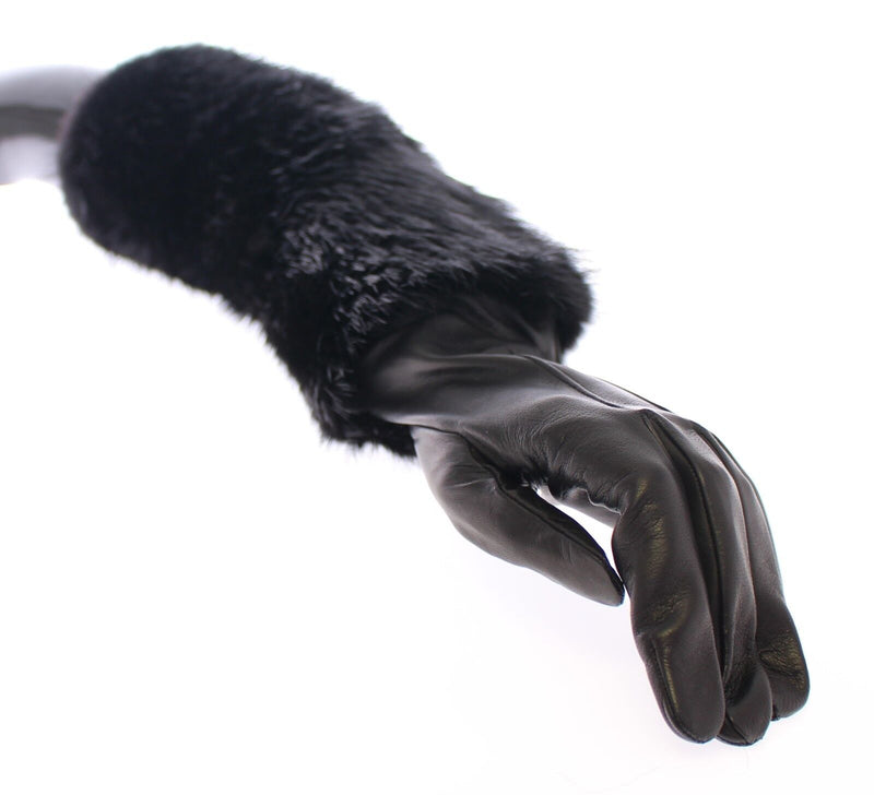 Elegant Elbow-Length Beaver Fur Gloves Dolce & Gabbana