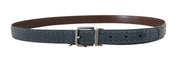 Elegant Blue Leather Men's Belt Dolce & Gabbana