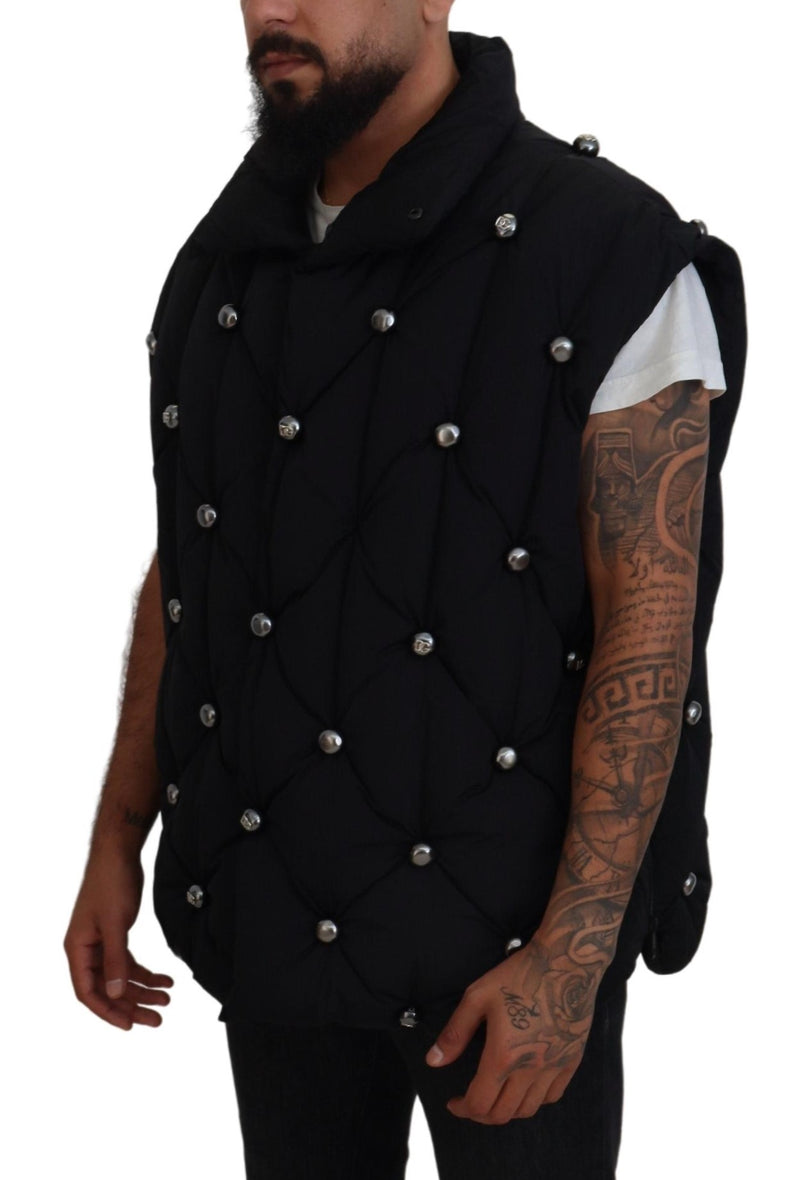 Elegant Black Sleeveless Vest Jacket Dolce & Gabbana