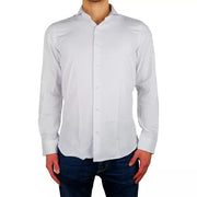 Elegant Milano White Oxford Shirt Made in Italy