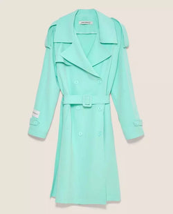 Elegant Light Blue Double-Breasted Trench Coat Hinnominate