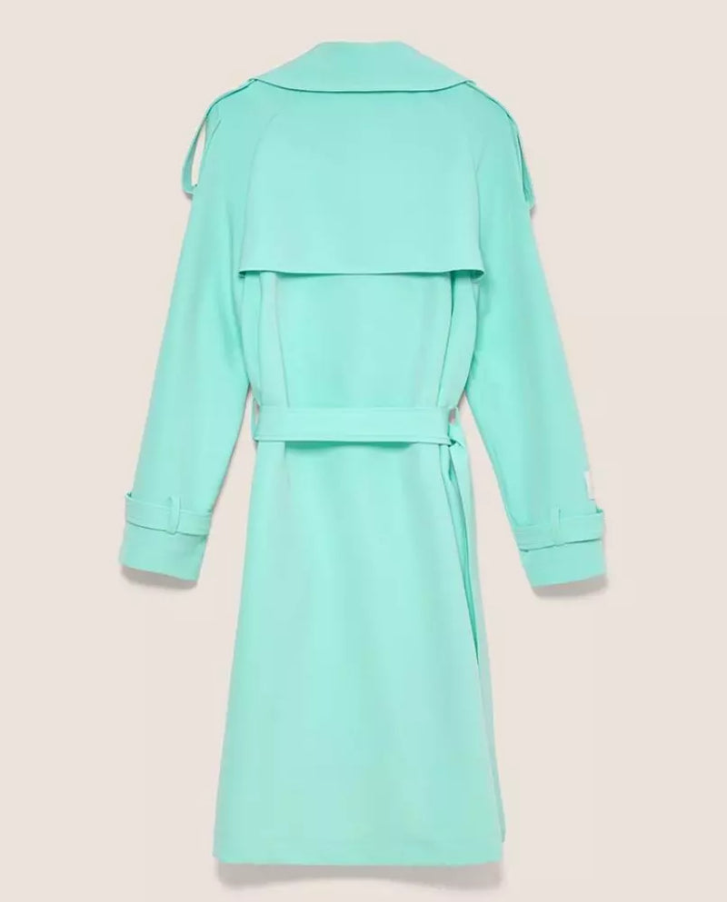 Elegant Light Blue Double-Breasted Trench Coat Hinnominate