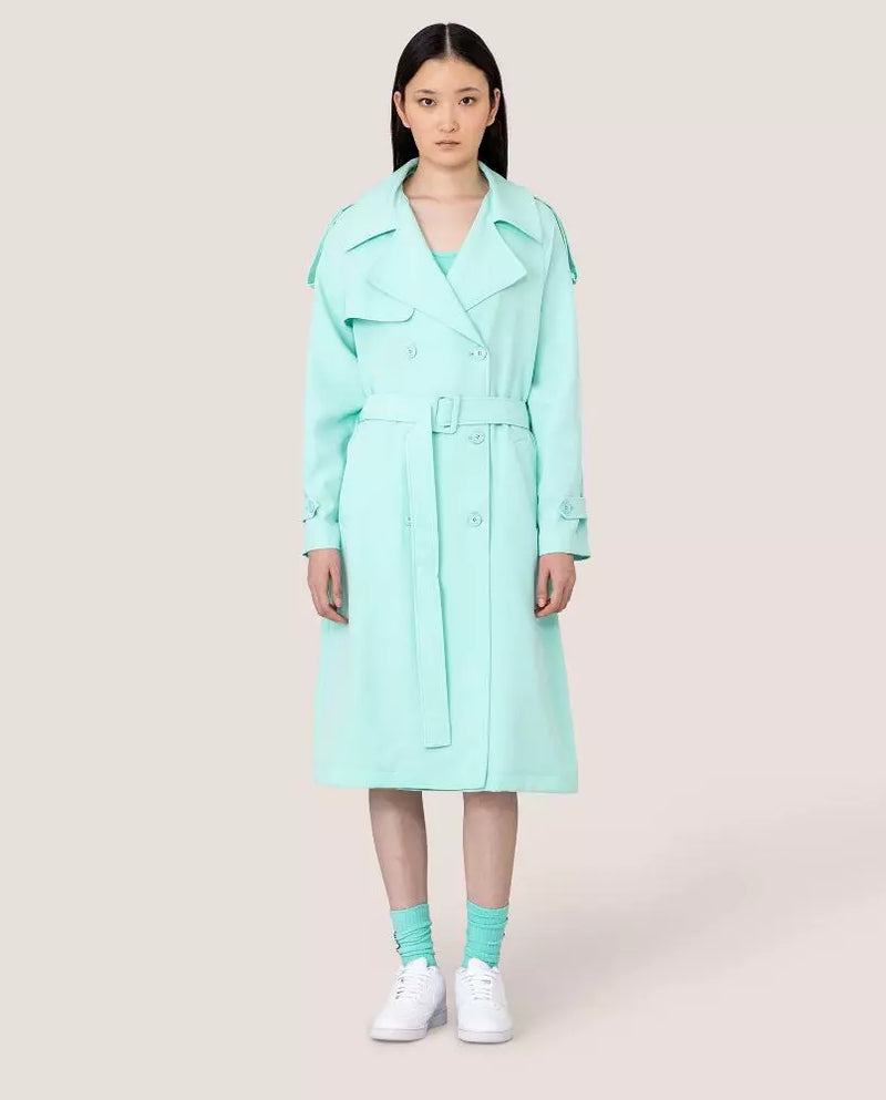 Elegant Light Blue Double-Breasted Trench Coat Hinnominate