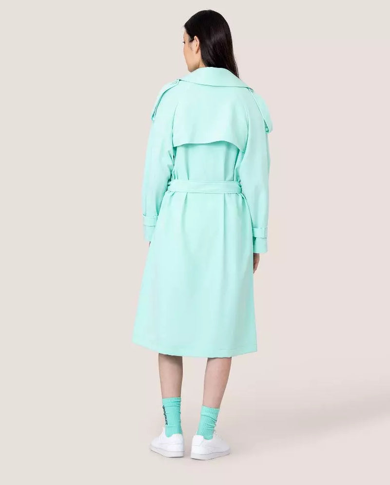 Elegant Light Blue Double-Breasted Trench Coat Hinnominate