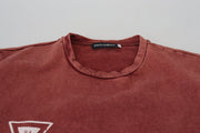 Elegant Maroon Printed Cotton Tee Dolce & Gabbana