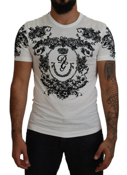 Elegant Floral Crown Tee Dolce & Gabbana